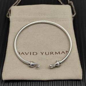 David Yurman Silver Twisted Cable Hook Bracelet